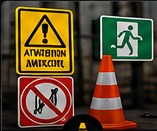 Signalisation et cône de chantier